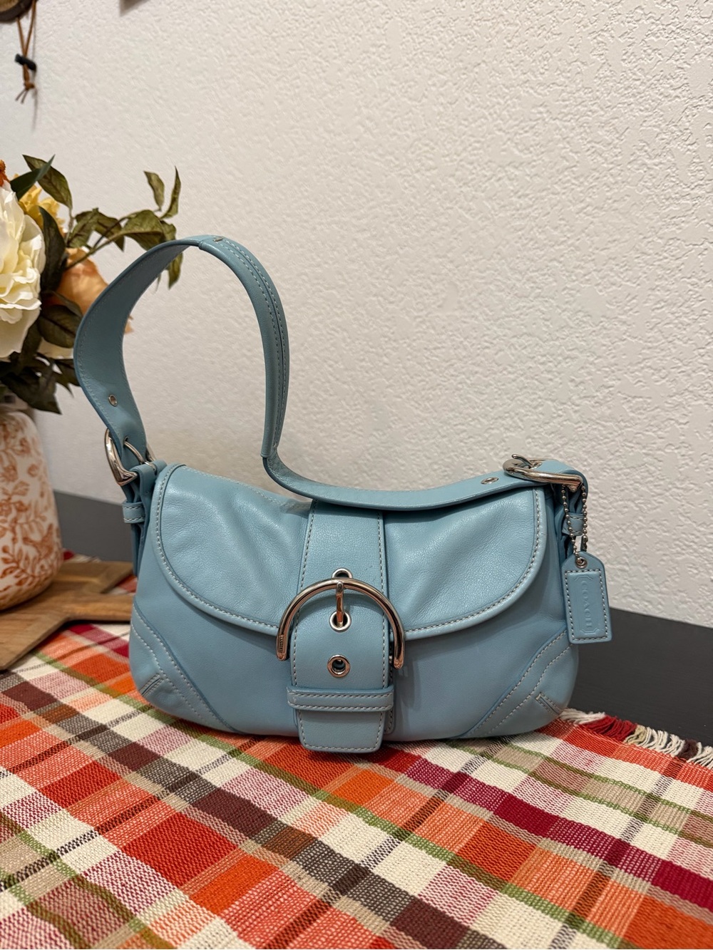 Coach Mini Soho Light Blue Leather Y2K